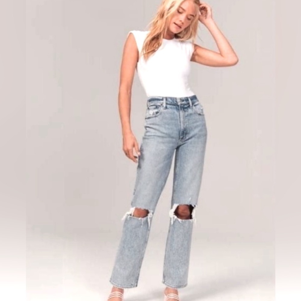 Abercrombie & Fitch The 90s Straight Ultra High Rise Jeans Curvy Love Size 27 - Picture 1 of 15